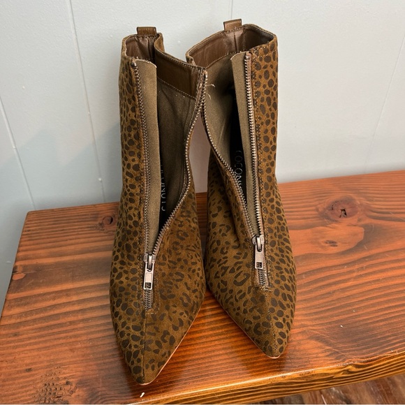 Coconuts by Matisse Clarissa Buckle Zipper Heeled Boots Leopard Size 8.5M Brown - Picture 9 of 10